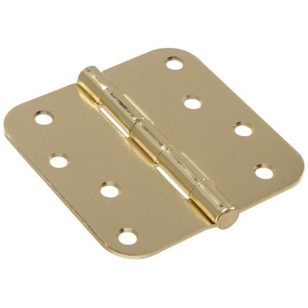 Hillman 4 in Residential Door Hinge with 062 in Round Corners Brass Plated 851246